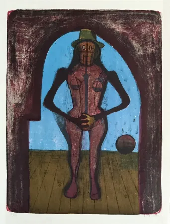 Litografia Tamayo - Femme au collant rose