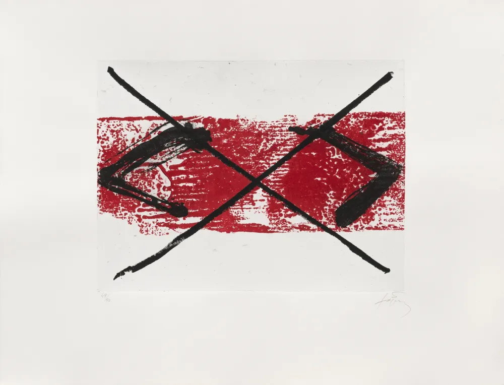 Gravura Tàpies - Bande rouge 