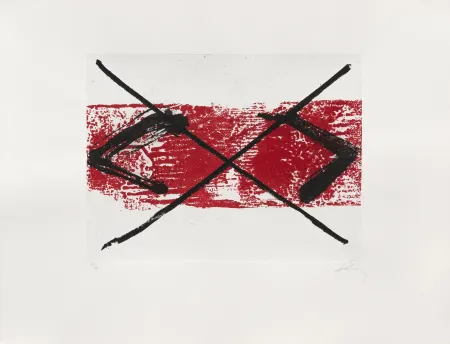 Gravura Tàpies - Bande rouge 