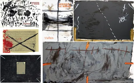 Livro Ilustrado Tàpies - COLLECTION COMPLÈTE des 7 volumes de la revue DERRIÈRE LE MIROIR consacrés à Antoni Tàpies: 30 LITHOGRAPHIES (de 1967 à 1982).