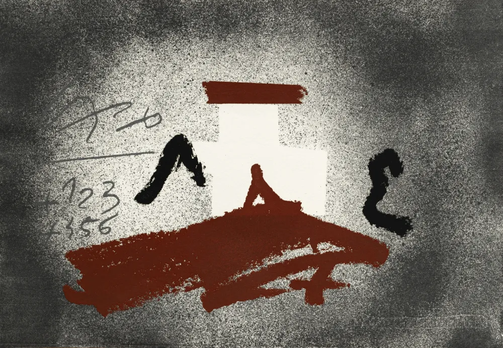 Gravura Tàpies - Croix blanche