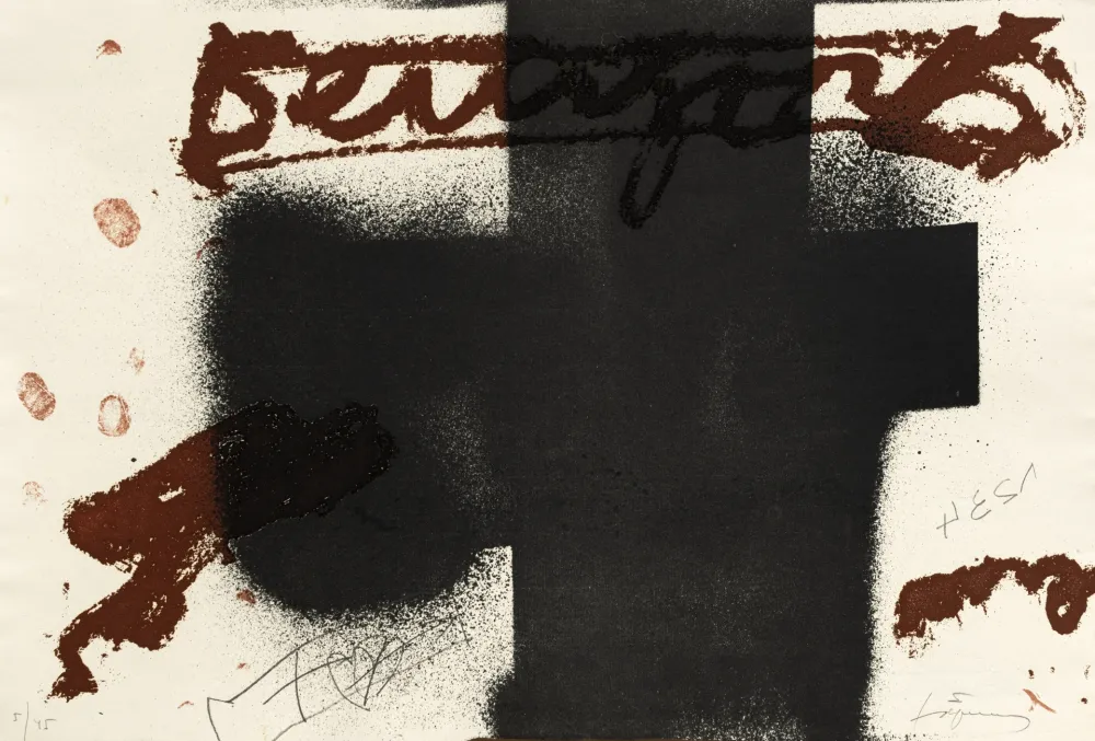 Gravura Tàpies - Croix noire