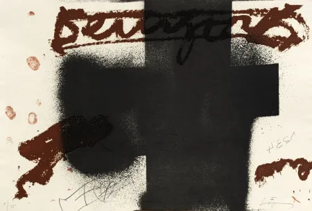 Gravura Tàpies - Croix noire