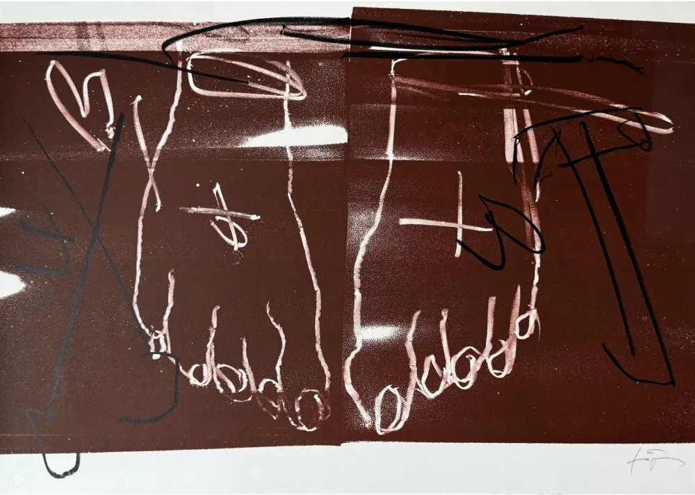 Litografia Tàpies - Deux pieds