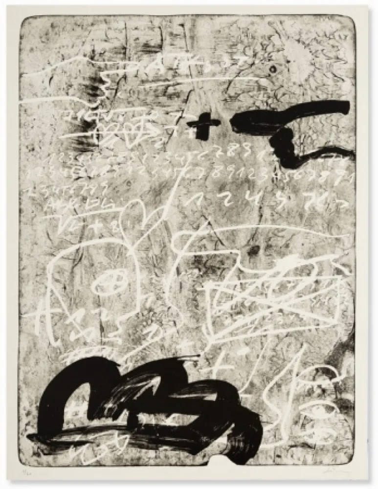 Litografia Tàpies - Improvisation en blanc et noir 4