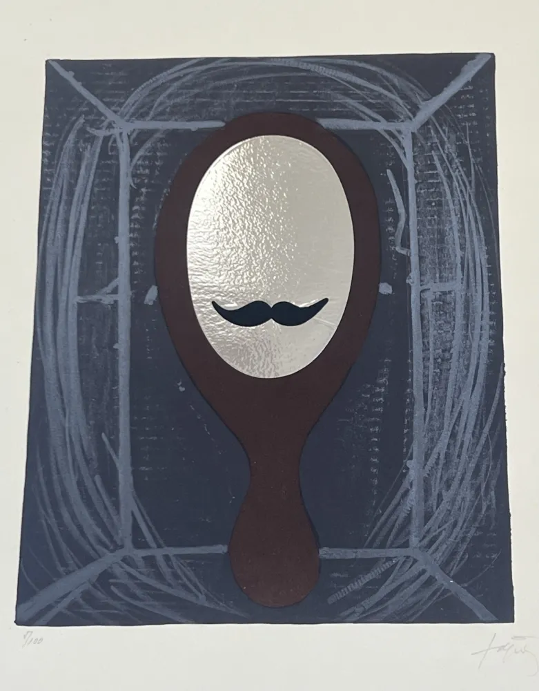 Litografia Tàpies - L'homme au miroir, 1969
