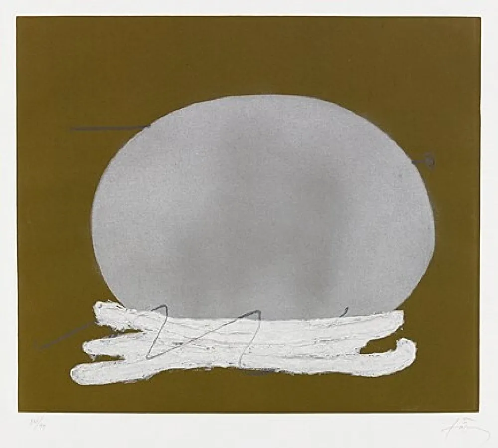 Gravura Tàpies - Oval i blanc	