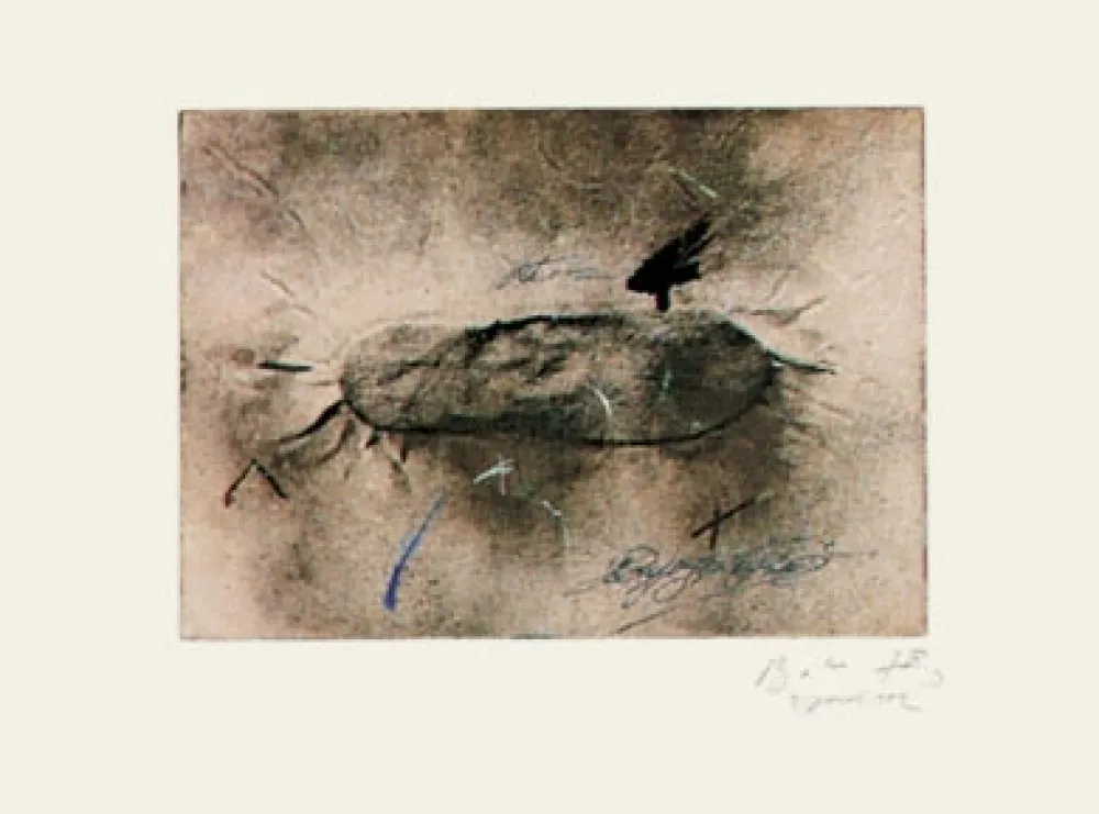 Gravura Tàpies - Petjada i Signatures 