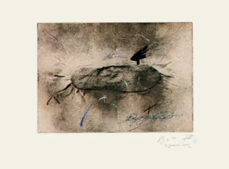 Gravura Tàpies - Petjada i Signatures 