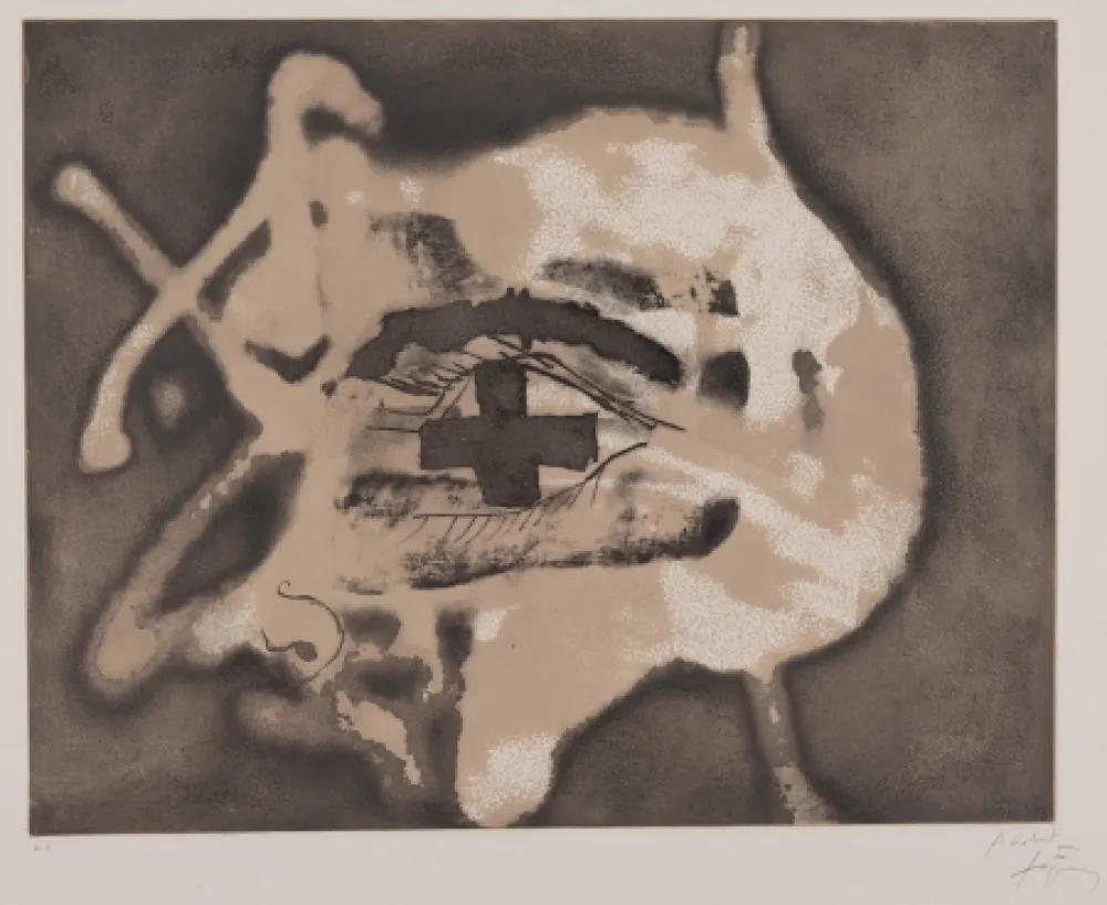 Água-Forte Tàpies - Pied et trait rouge