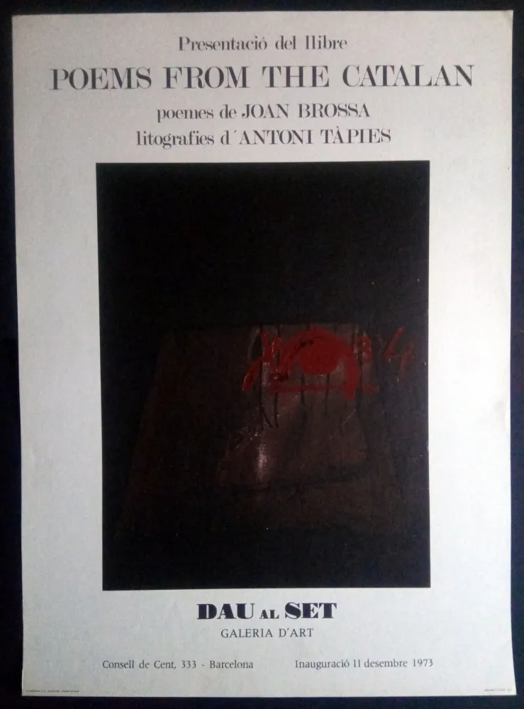 Cartaz Tàpies - Poems from the Catalan - Tàpies / Brossa 1973