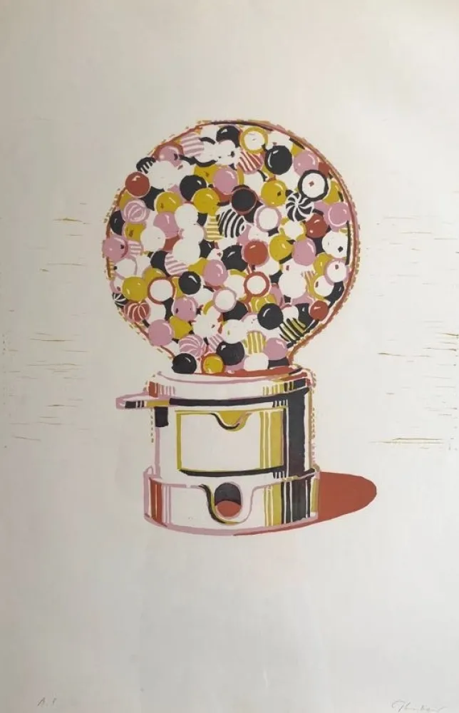 Linogravura Thiebaud - Gumball Machine