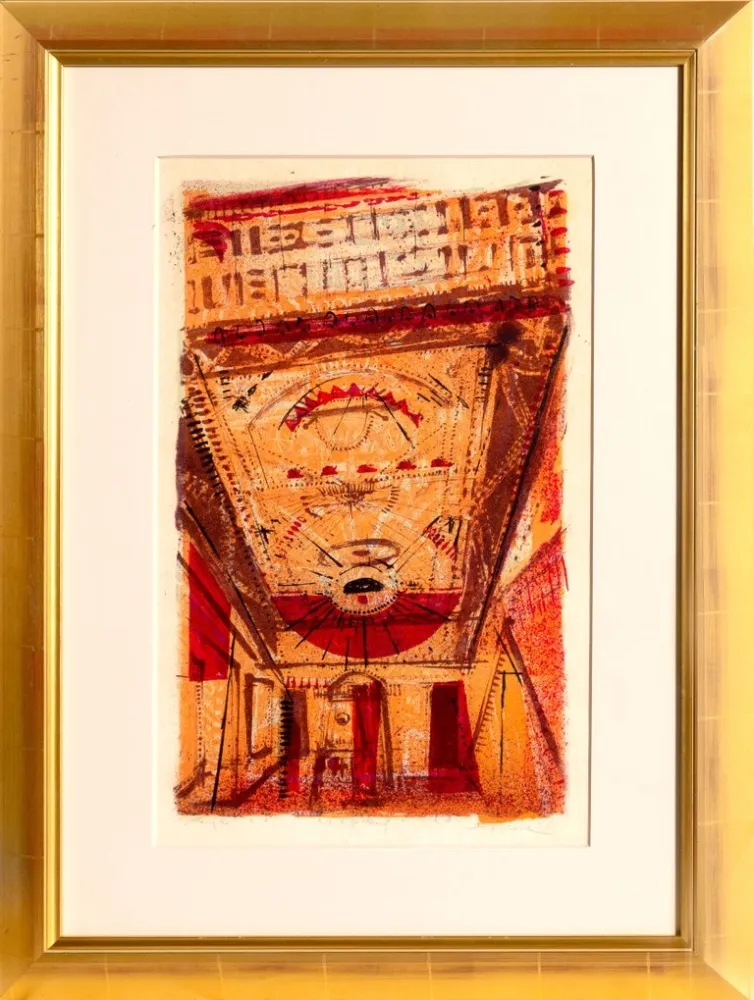 Litografia Thiebaud - Theater Marquee