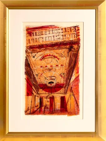 Litografia Thiebaud - Theater Marquee