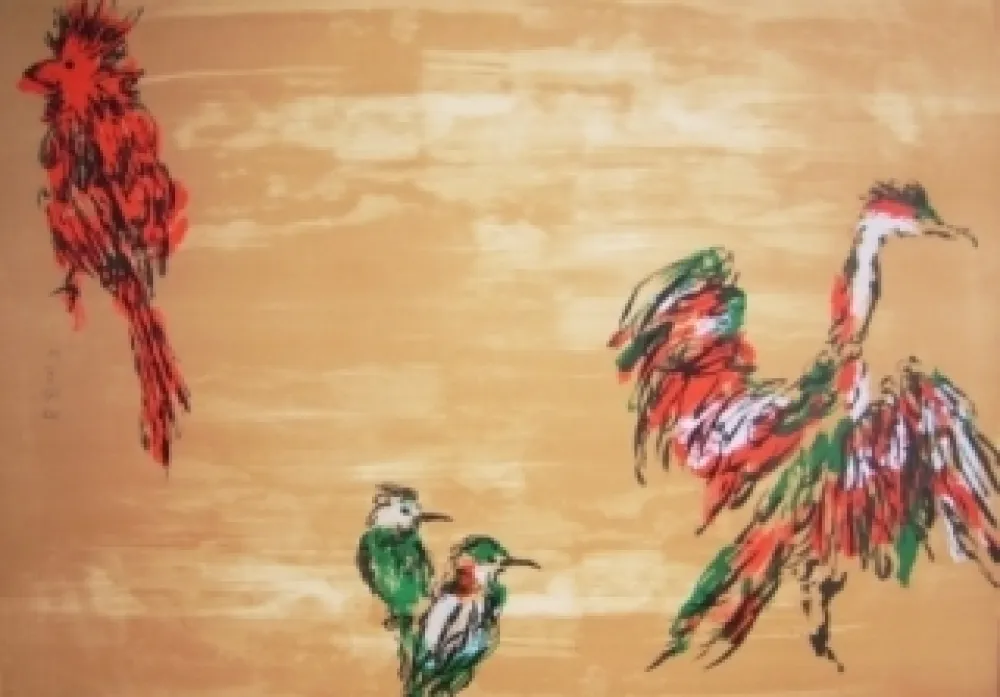Litografia Tian-Tian - Treasure birds 3