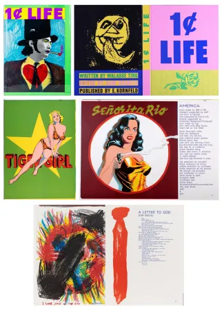 Livro Ilustrado Ting - 1¢ LIFE (One Cent Life) by Walasse Ting. Warhol, Lichtenstein, Francis, Mitchell, Indiana, Ramos, Jorn… (1964)