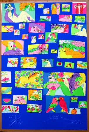 Serigrafia Ting - Things I like (Fond Bleu) 