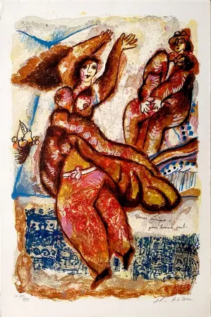 Litografia Tobiasse - Danse onirique pour homme seul