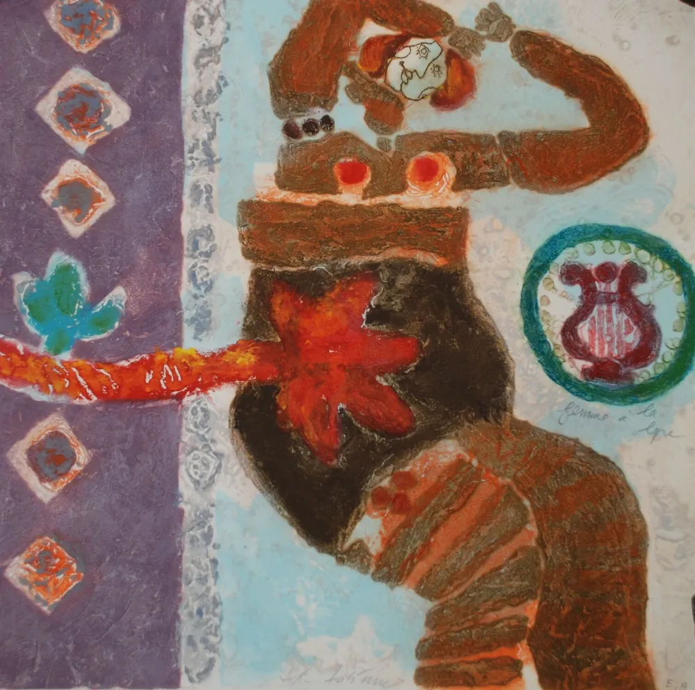 Gravura Tobiasse - Femme à la Lyre