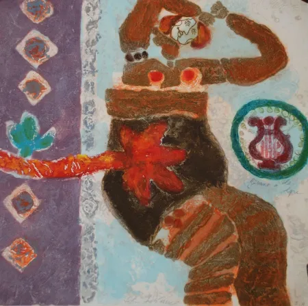 Gravura Tobiasse - Femme à la Lyre