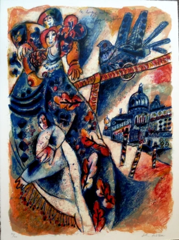 Litografia Tobiasse - La Longue Mélopée des Vases de Venise