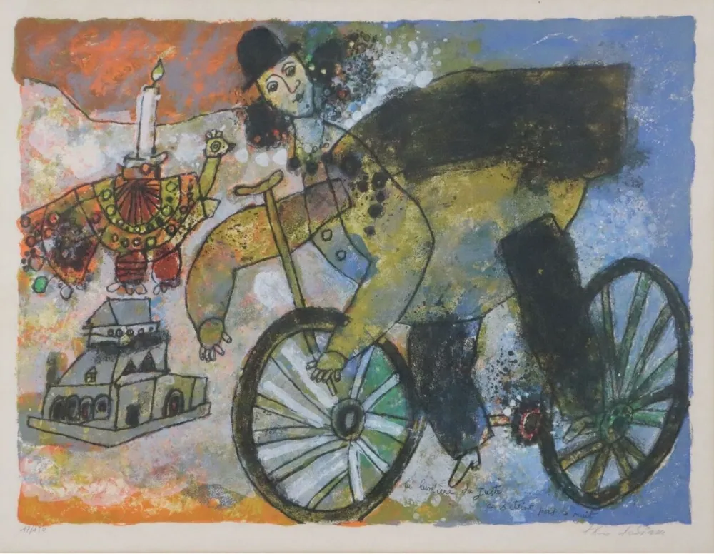 Litografia Tobiasse - La lumière du Juste ne s'éteint pas la nuit