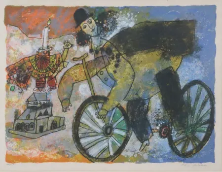 Litografia Tobiasse - La lumière du Juste ne s'éteint pas la nuit