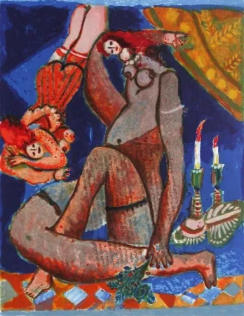 Litografia Tobiasse - Le cantique des cantiques I