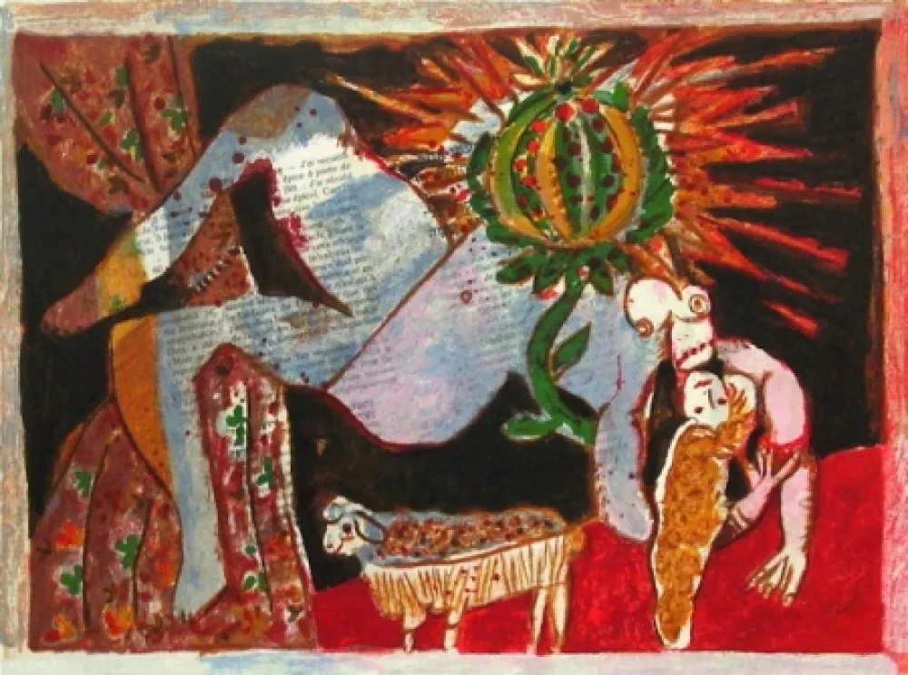 Litografia Tobiasse - Le cantique des cantiques VII