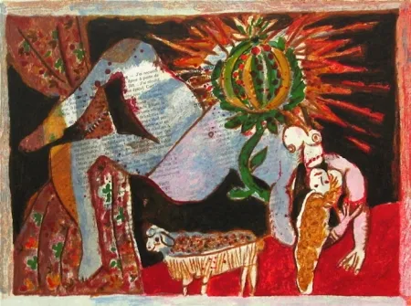 Litografia Tobiasse - Le cantique des cantiques VII