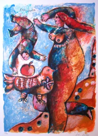 Litografia Tobiasse - L'Oiseau Prophete