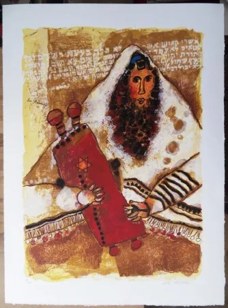 Litografia Tobiasse - Rabbin - Les Psaumes