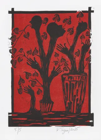 Linogravura Toguo - Roots 2