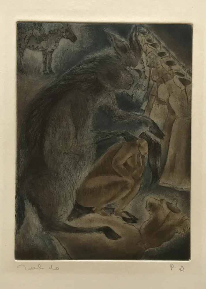 Gravura Toledo - Animal Brushing Woman's Hair