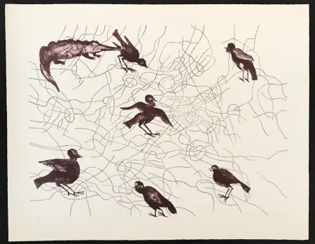 Gravura Toledo - Birds and Crocodile