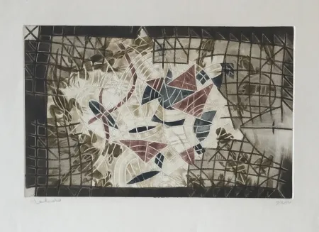 Gravura Toledo - Iguanas in Brown, Red, and Blue