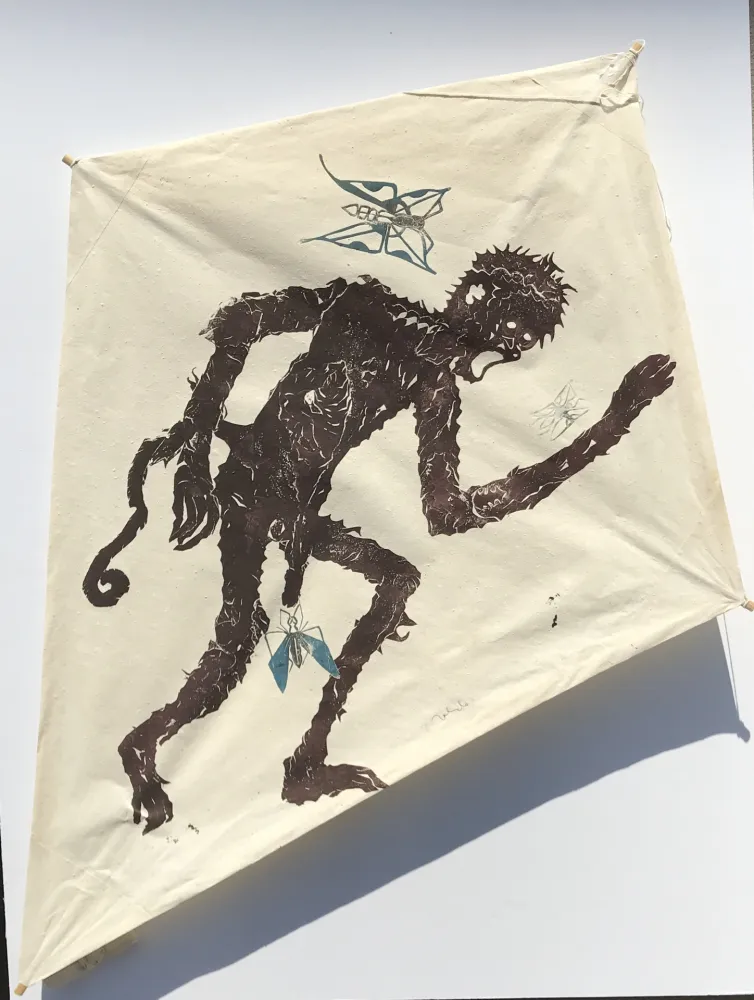 Sem Técnica Toledo - Monkey with Butterflies Kite