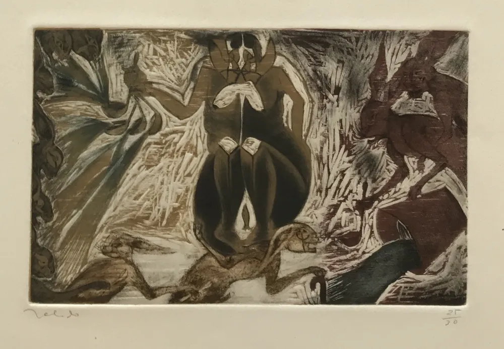 Gravura Toledo - Woman and Rabbits