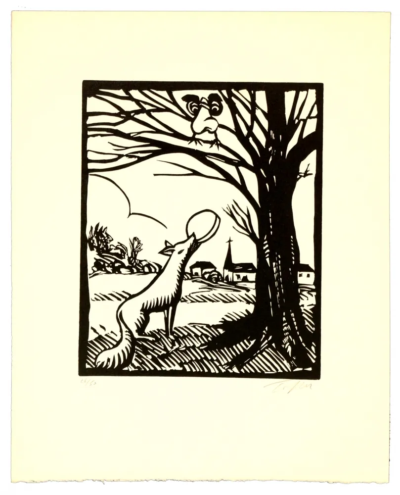 Linogravura Topor - Âpre nez