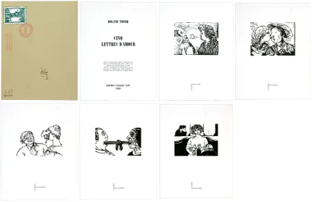 Litografia Topor - Cinq lettres d'amour