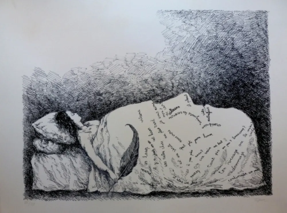 Litografia Topor - Endormie