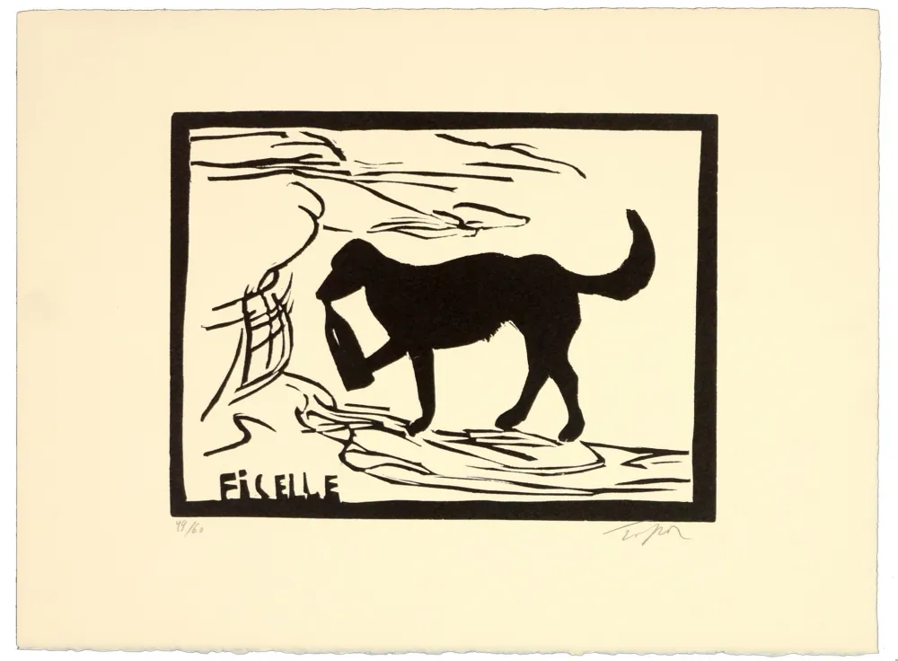 Linogravura Topor - Ficelle