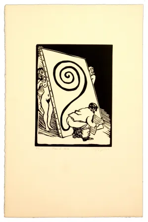 Linogravura Topor - French caca