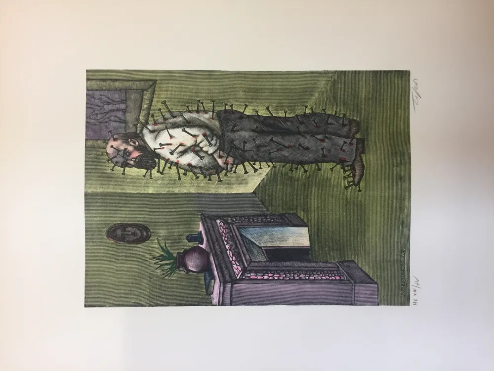 Gravura Topor - Histoire d'un fou