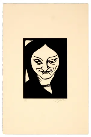 Linogravura Topor - J'ai tout en double III