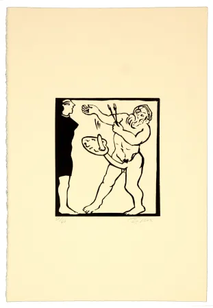Linogravura Topor - La phalette