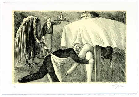 Litografia Topor - La tournée du patron