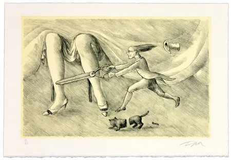 Litografia Topor - Le petit tailleur
