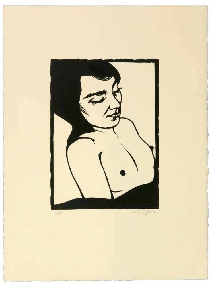 Linogravura Topor - Mademoiselle P