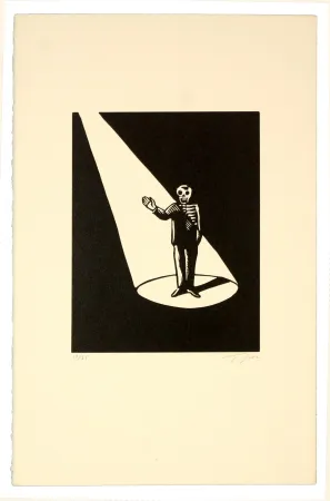 Linogravura Topor - Rebonjour